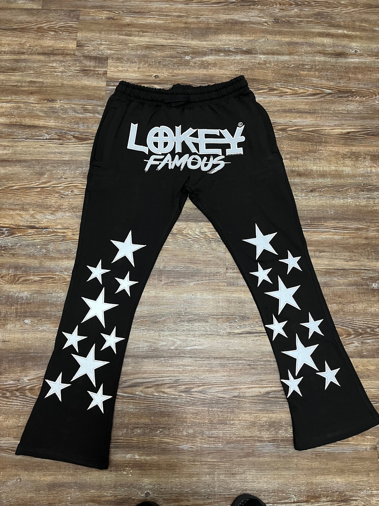 Black Stacked Jogger Pants