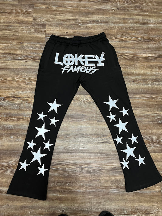 Black Stacked Jogger Pants