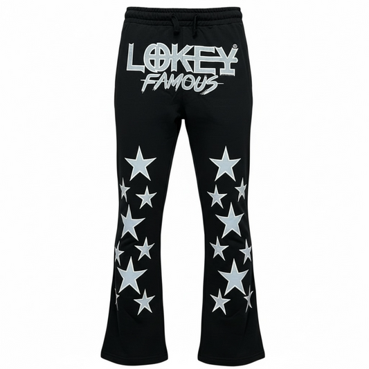 Black Stacked Jogger Pants