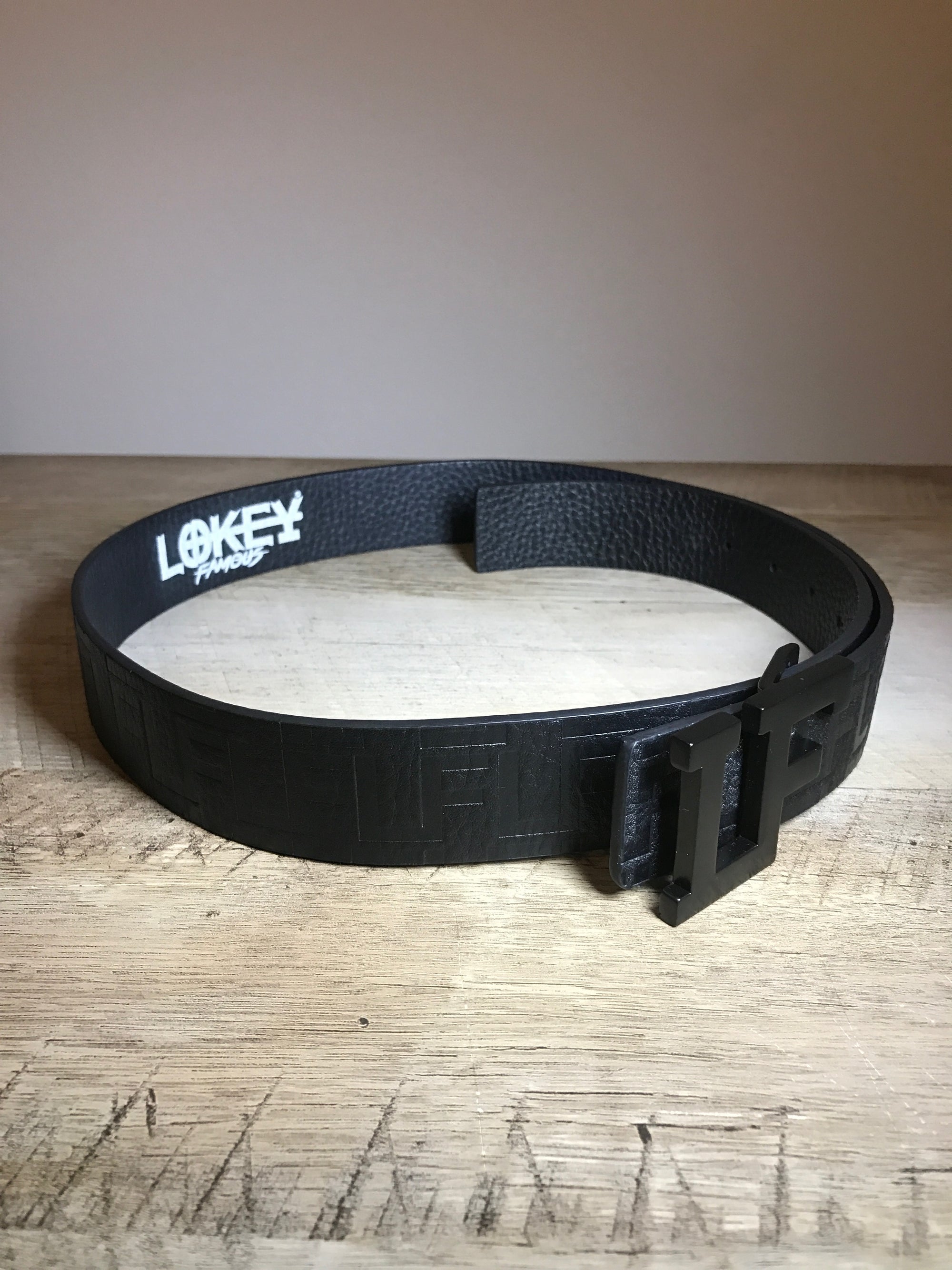 Lokey Famous Designer Belt (black w/black buckle)