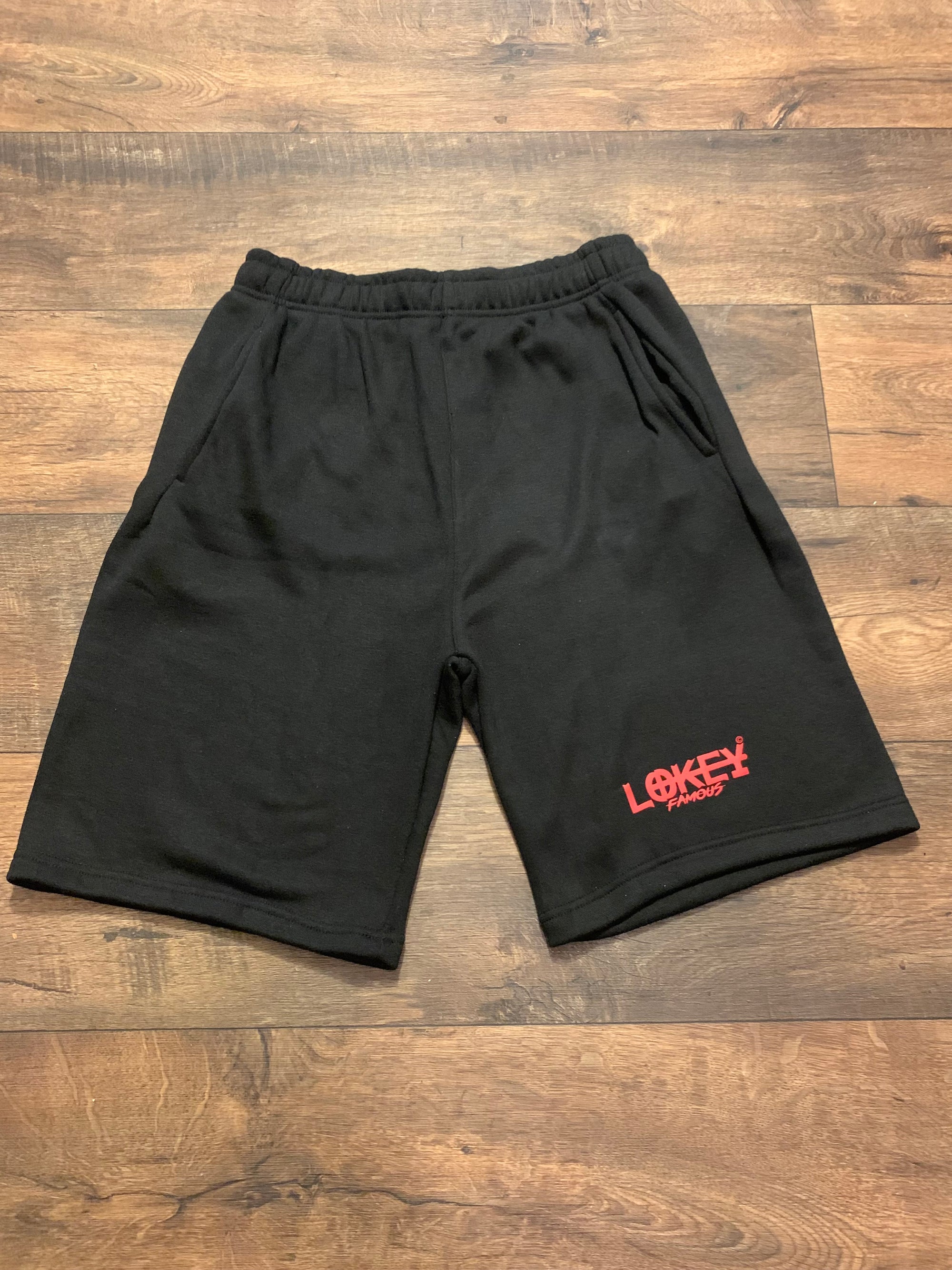 LF black shorts w/red logo